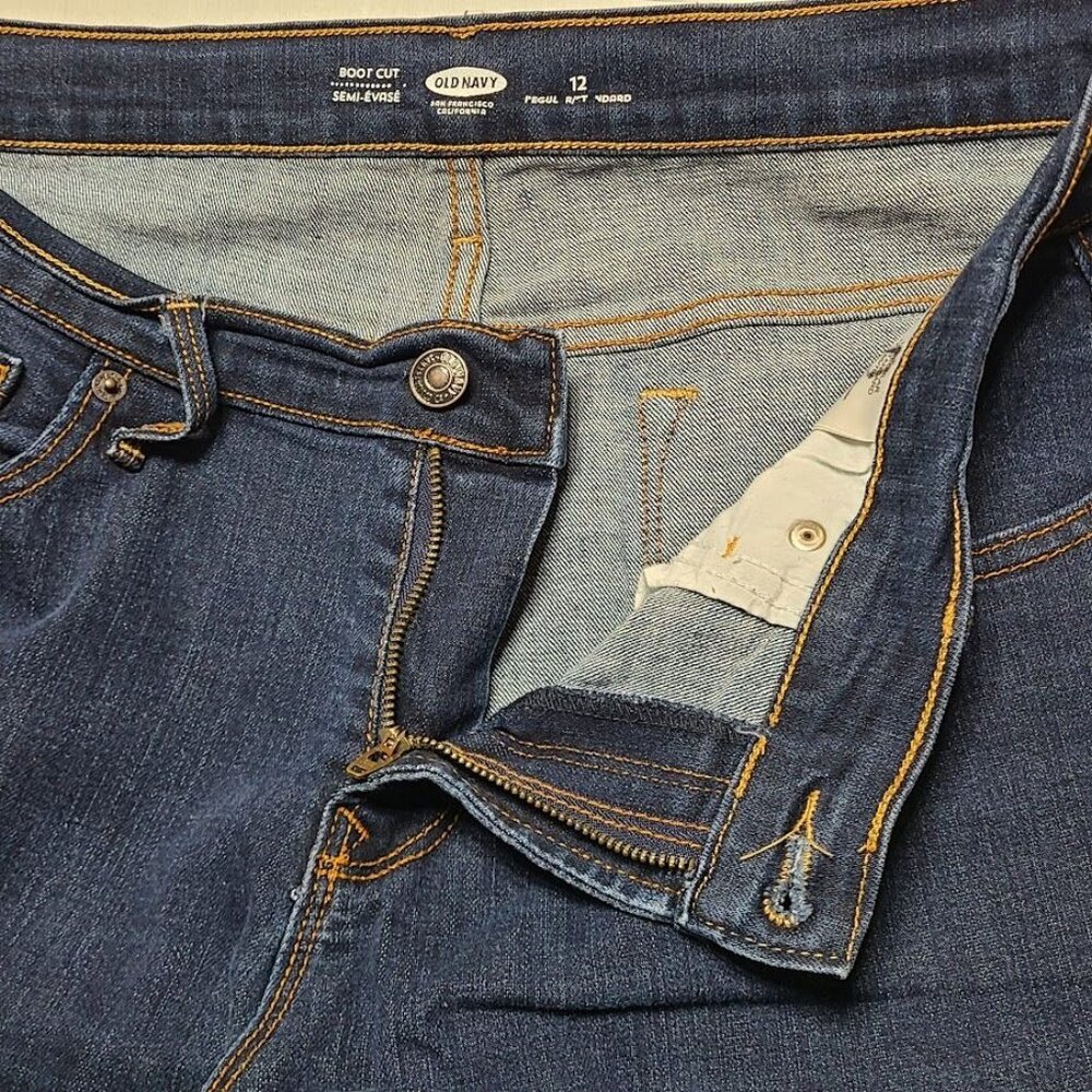 Old Navy Boot Cut Semi Evase Womens Jeans Size 12 Regular Dark Wash Denim - Picture 5 of 11